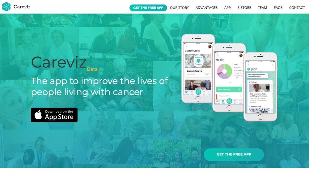 An image of the Careviz website